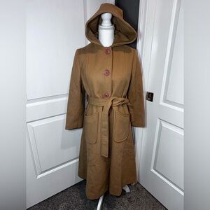 Women's Tan Hooded Coat